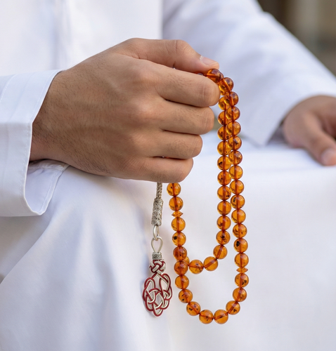 سبحة كهرمان طبيعي 