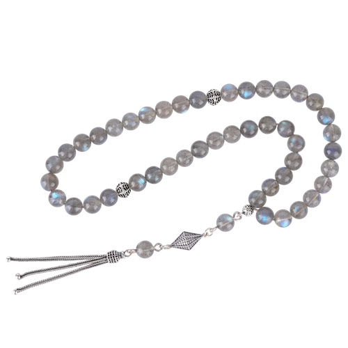 Natural Labradorite Tasbih – Peacock Stone Prayer Beads