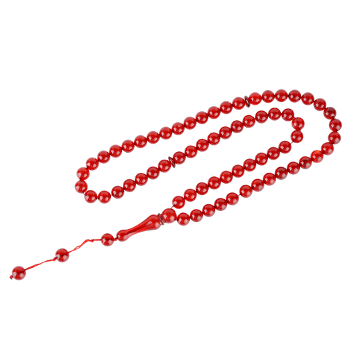 Natural Amber Tasbih with Enhanced Red Color – Elegant Baltic Amber Design