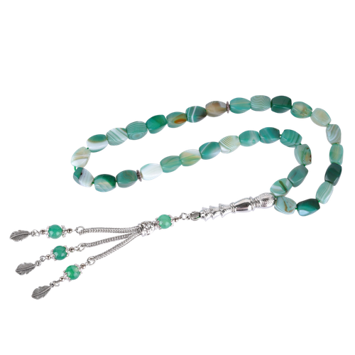 Natural Green Agate Tasbih