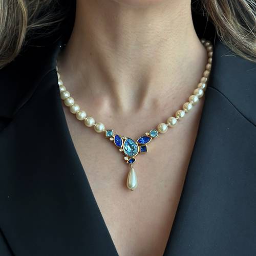 عقد فنتج فاخر ماركة Swarovski من 1990م