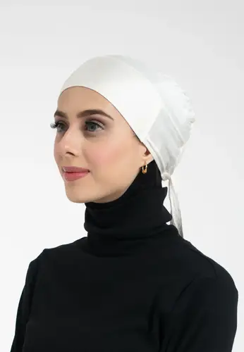 Tie-Back Hijab Under-Cap - Cream 22001-AL10 غطاء رأس داخلي للحجاب برباط خلفي