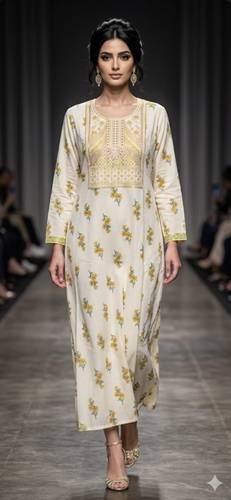 Cotton Embroidered  Jalabiyah 2669 Yellow Gold