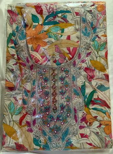Mukhawar Cotton India Hand Made Stich Orange with Pearl RMSH05