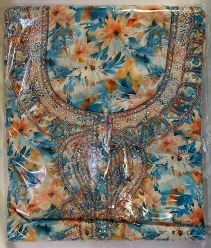 Mukhawar Indian Cotton Luxury Hand Embroidery with Tarhah  BSH073