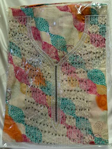 Mukhawar Cotton India Hand Made Stich Creamy RMSH19