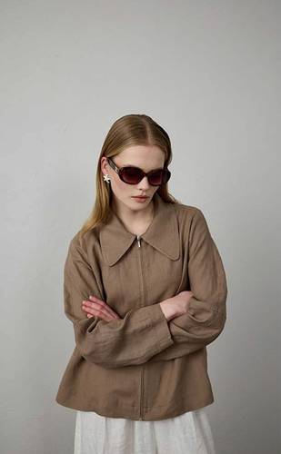 LINEN SHORT JACKET (1199) جاكيت كتان قصير  