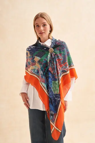 Liora Shoulder Scarf Orange وشاح كتف ليورا لون برتقالي
