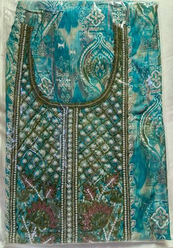  Mukhawar Cotton India Hand Made Stich Green with Pearl RMSH12
