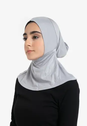 Full Coverage Hijab Cap - Grey 33228-AL08 غطاء حجاب كامل التغطية