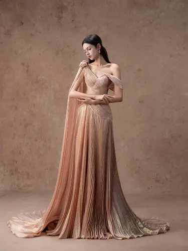 Champagne Rose Dress  فستان 