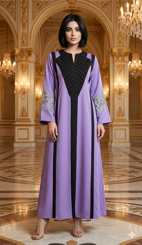 جلابيه كريب باربي مع جاكار وشك SH200
