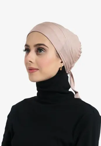 Tie-Back Hijab Under-Cap - Latte 22217-AL16 غطاء رأس داخلي للحجاب برباط خلفي