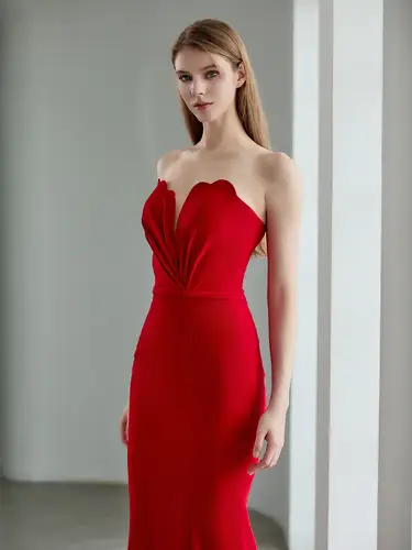 Neon Red Dress  فستان 
