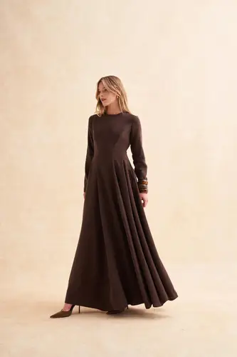 Velare Coffee Cupra Dress فستان فيلاري كوفي كوبرا