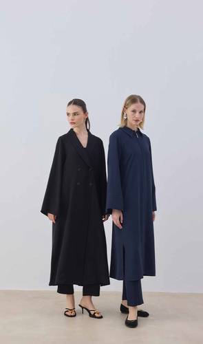 Crepe Wrap Long Coat (SP-2123)  معطف طويل ملفوف من الكريب 