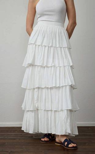 COTTON LAYERED SKIRT (3126)  تنورة قطنية متعددة الطبقات  
