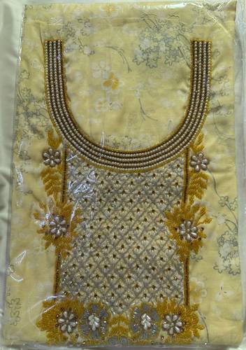 Mukhawar Cotton India Hand Made Stich Gold with Pearl RMSH04