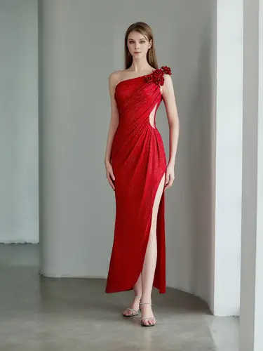 Burgundy Tango Dress  فستان 
