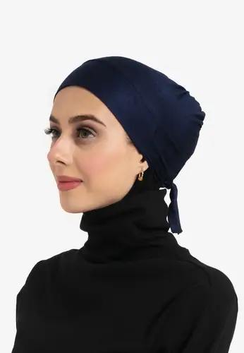 Tie-Back Hijab Under-Cap - Navy 22034-AL12 غطاء رأس داخلي للحجاب برباط خلفي