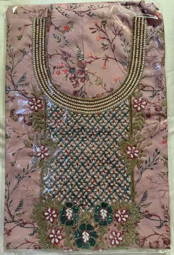 Mukhawar Cotton India Hand Made Stich Purple with Pearl RMSH10