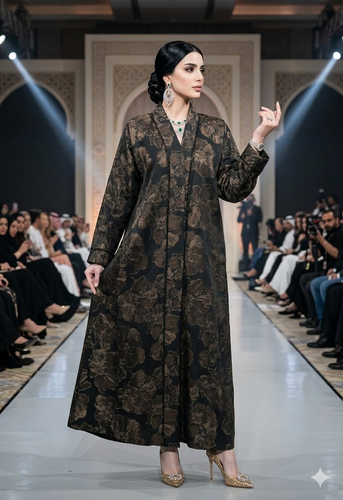 عباية جاكار كامل ذهبي وأسود مع طرحه 2020