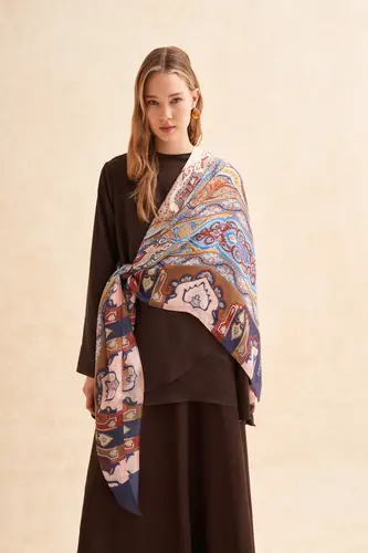 Calvin Shoulder Scarf Navy Blue وشاح كتف كالفن لون كحلي