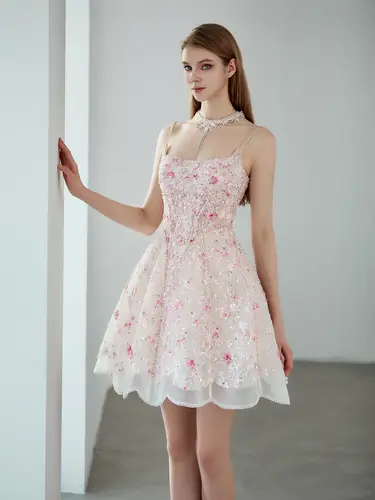 Peach Blossom Dress  فستان 
