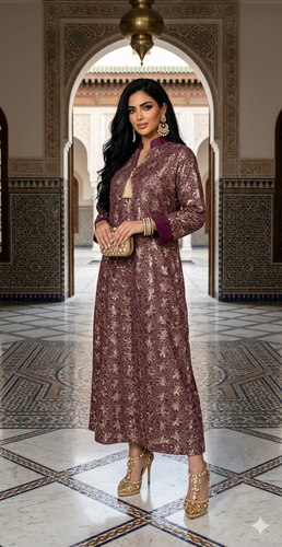 جلابية فاخرة عنابي 2G4724A