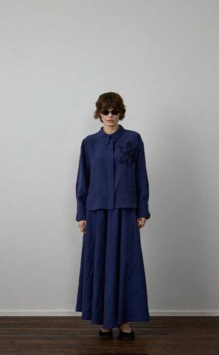 TENSEL SUZENE FLARED SKIRT SET (5605)  طقم تنورة واسعة من قماش التنسل سوزين 