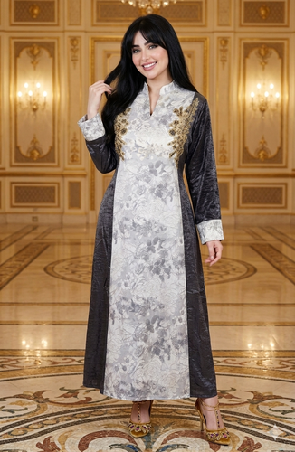 جلابية فاخرة فضي 2G6977A