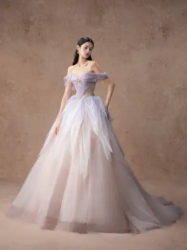 Violet Butterfly Bloom Dress  فستان 