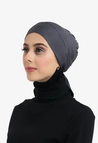 Tie-Back Hijab Under-Cap - Charcoal Grey 22230-AL17 غطاء رأس داخلي للحجاب برباط خلفي