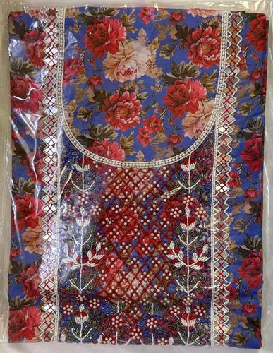 Mukhawar Indian Cotton Luxury Hand Embroidery with Tarhah  BSH064