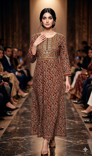 Cotton Embroidered  Jalabiyah 2666 Maroon