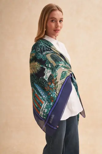 Liora Shoulder Scarf Navy Blue وشاح كتف ليورا لون كحلي