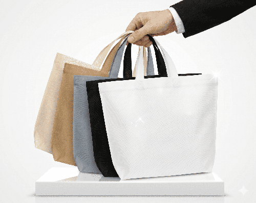 كيس قماش مسطح - يد خارجية Flat Fabric Bag - External Handle