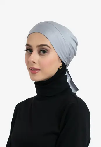 Tie-Back Hijab Under-Cap - Grey 22228-AL17 غطاء رأس داخلي للحجاب برباط خلفي
