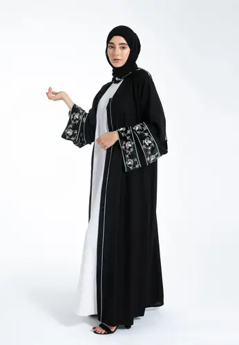 Alhambra Luxury Khaleeji Open Abaya 65204-436 عباية خليجية مفتوحة فاخرة من الحمراء