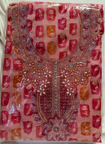 Mukhawar Cotton India Hand Made Stich Red with Pearl RMSH22