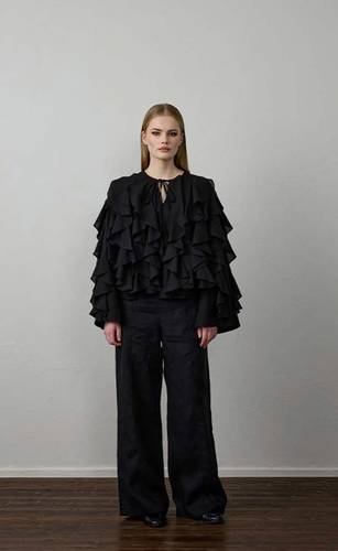 COTTON RUFFLED BLOUSE (5609) بلوزة قطنية مكشكشة  