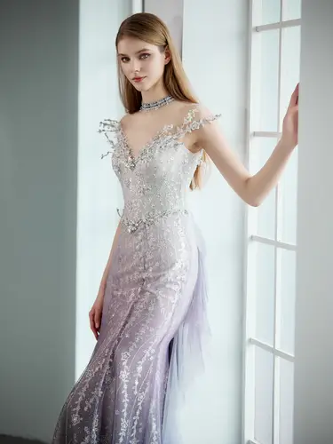 Coral Cascade Dress  فستان 