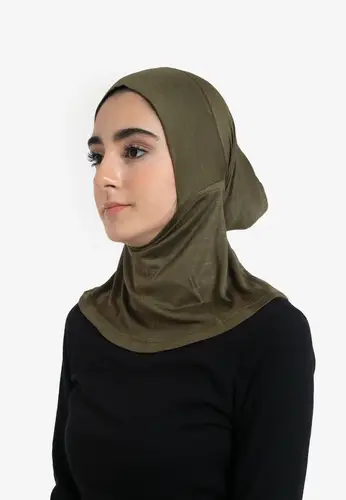 Full Coverage Hijab Cap - Olive 33033-AL03 غطاء حجاب كامل التغطية