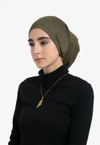 Tube Hijab Under-Cap - Olive 11033-AL21 غطاء حجاب أنبوبي 