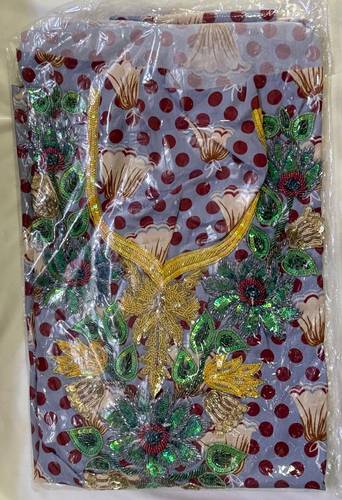 Mukhawar Indian Cotton & Silk Luxury Hand Embroidery   AJL039