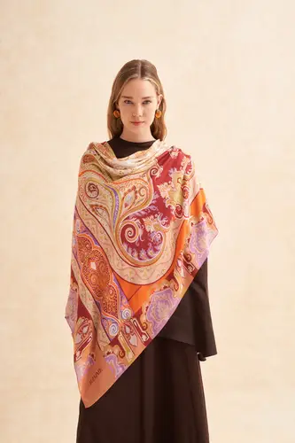 Calvin Shoulder Wrap Orange وشاح كتف كالفن لون برتقالي