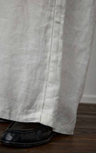 LINEN PONTARES STITCHED TROUSERS (4142)  بنطلون كتان مطرز 