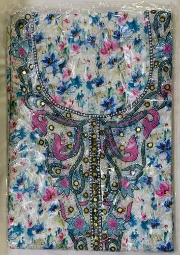 Mukhawar Indian Cotton & Silk Luxury Hand Embroidery   AJL011