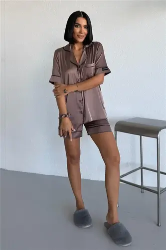 Essenza Notte Mink Satin Short Pajama Set
