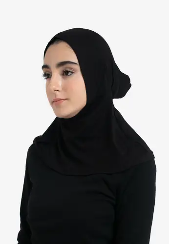 Full Coverage Hijab Cap - Black 33BLK-AL09 - غطاء حجاب كامل التغطية